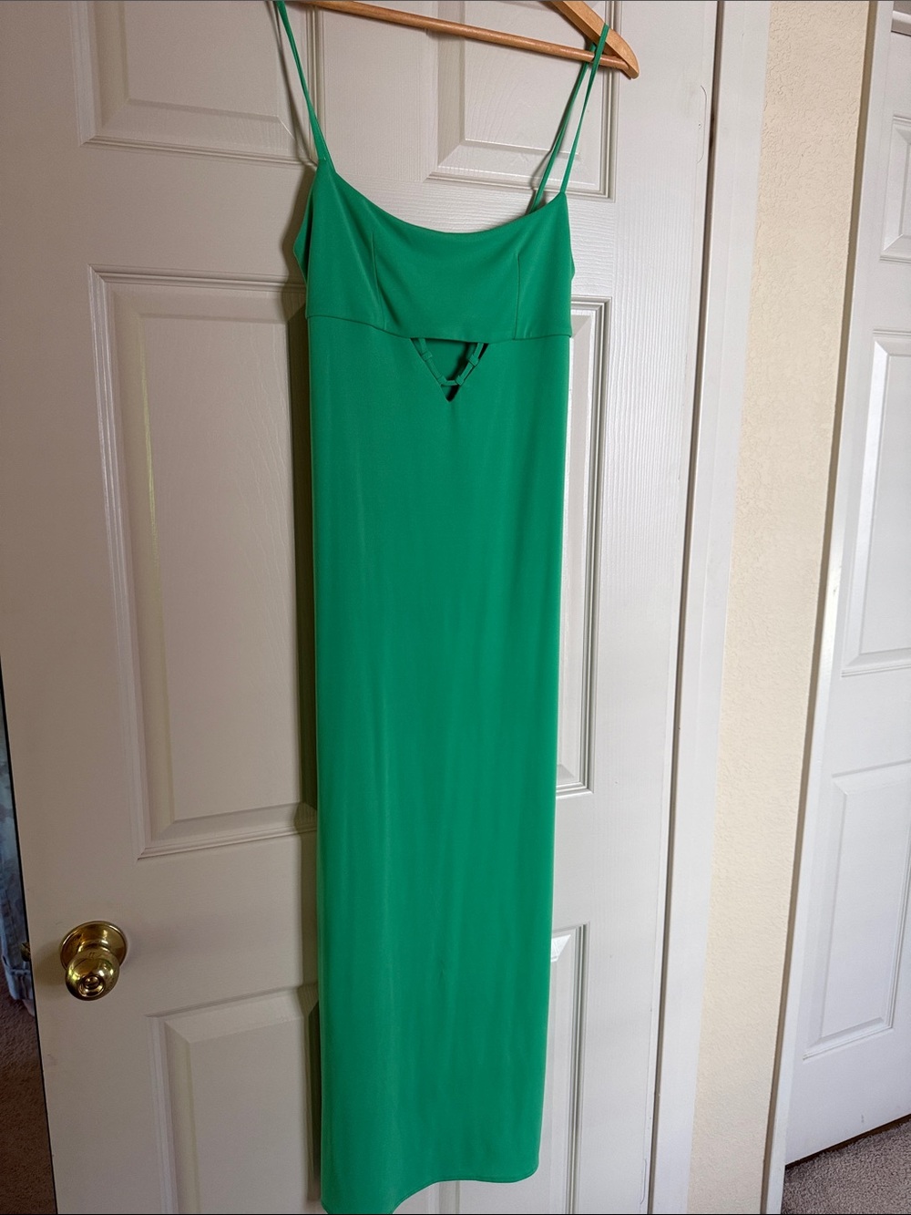 Zara Emerald Green Spaghetti-Strap Maxi Dress